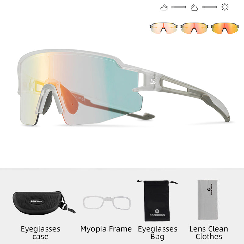 Protege tu vista cuando Corres - Gafas Rockbros Fotocromáticas Con Polarizado Espejo Y Filtro UV 400