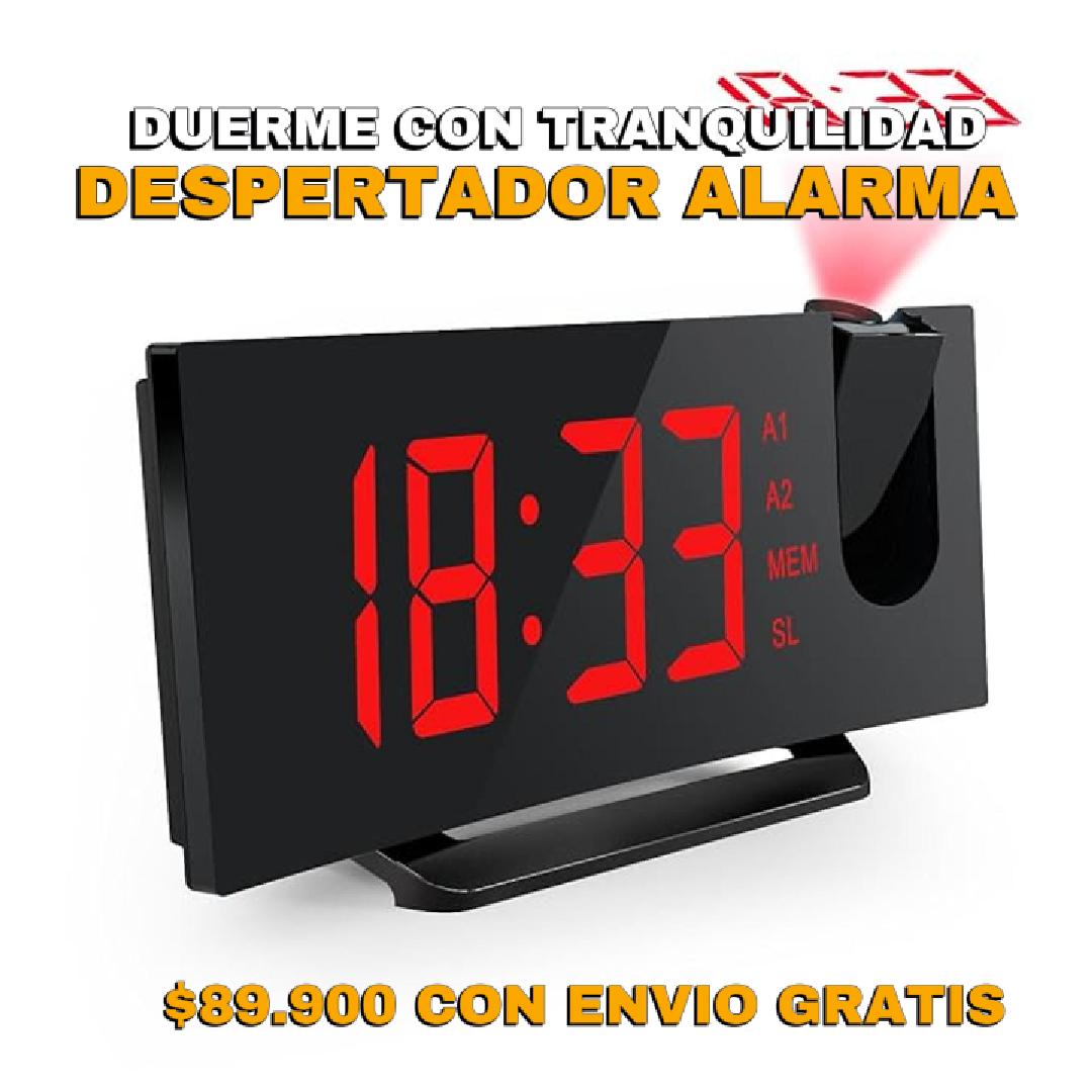 Reloj despertador alarma + proyector