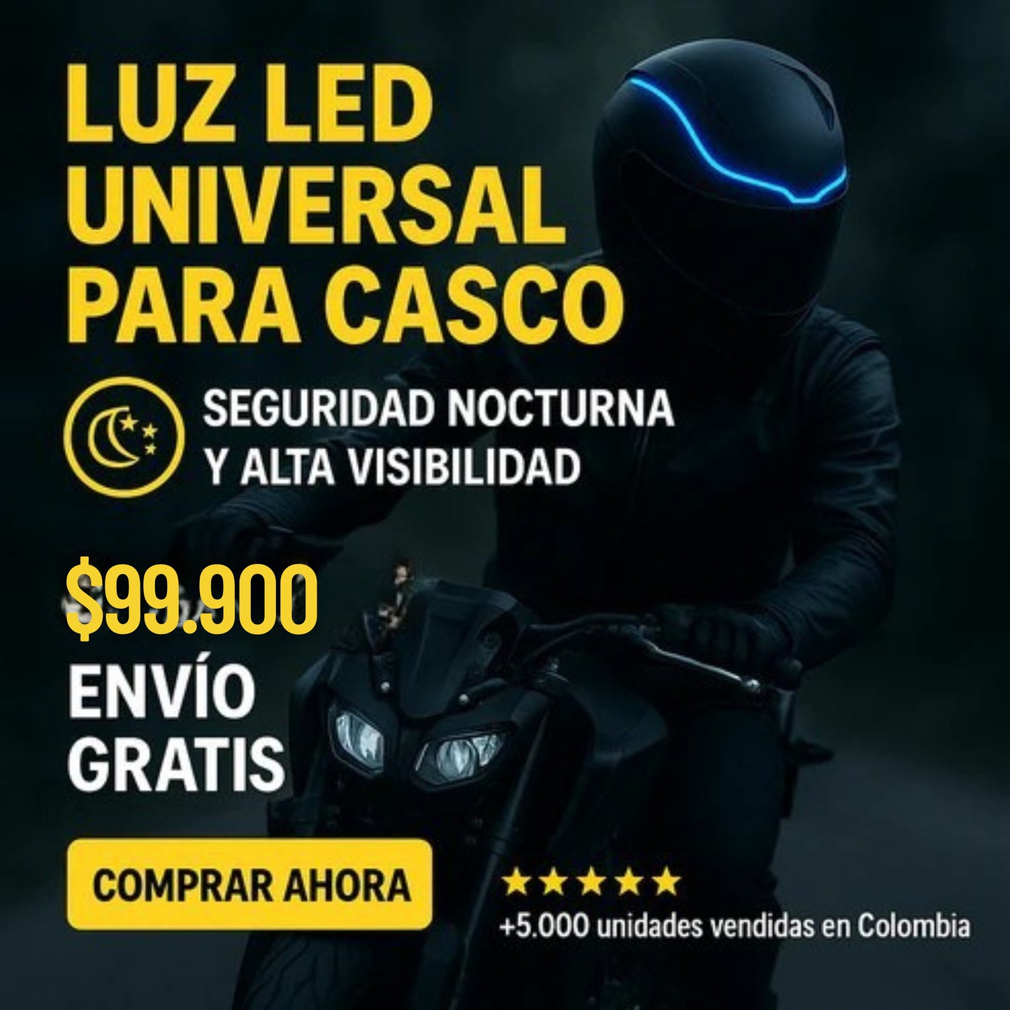 LUZ LED UNIVERSAL PARA CASCO🏍️PAQUETE*2 UNIDADES